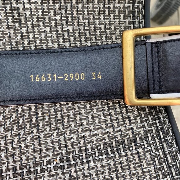 ~ESCADA LAUREL Italy Black/White Leather Gold Hardware Belt~34~NEW!~RARE!~ - Picture 5 of 8